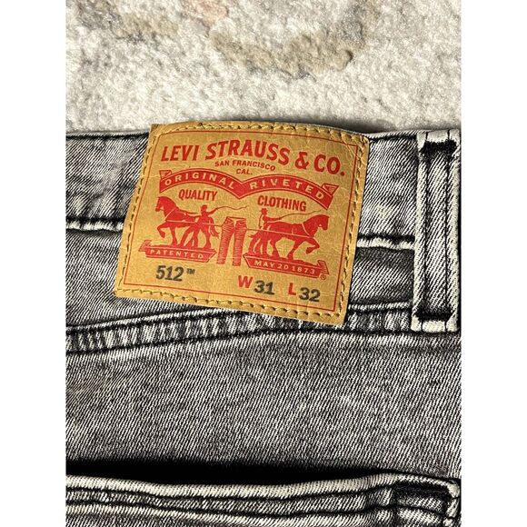 Levi’s 512 Jeans W31 L32 | Black Faded High Rise Tapered Denim - Picture 2 of 10